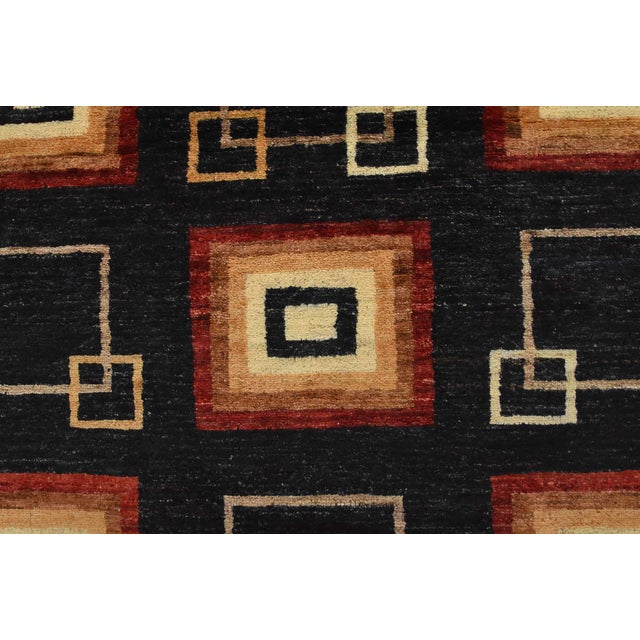 Fine Gabbeh Runner 3’2” X 15’2” Black Wool Contemporary Hand-Knotted Rug For Sale - Image 9 of 14