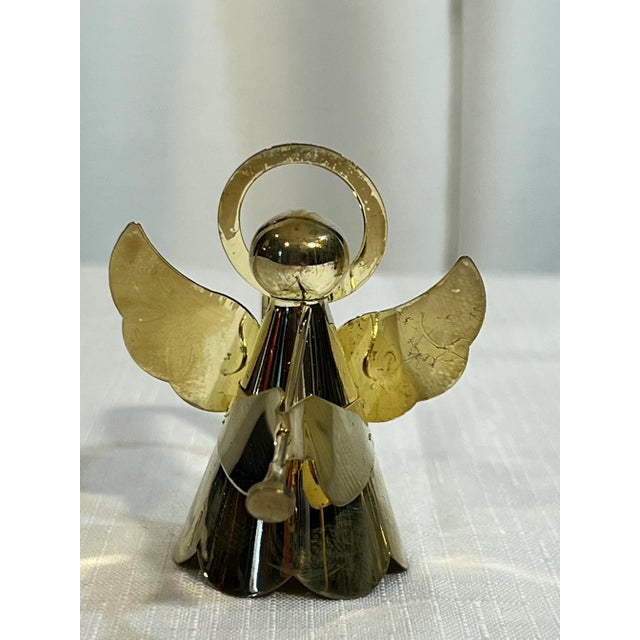 Mid 20th Century Vintage Holiday Polished Brass Angel Napkin Rings - Set of 4 For Sale - Image 5 of 9