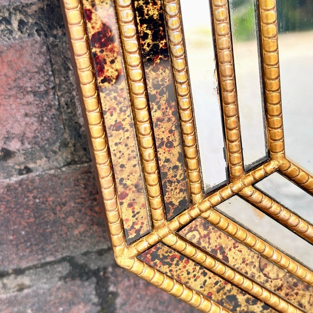 Chelsea House Inc 1970s Octagonal Églomisé Mirror in Faux Tortoise - Hollywood Regency Style - Styled After Maison Jansen For Sale - Image 4 of 11