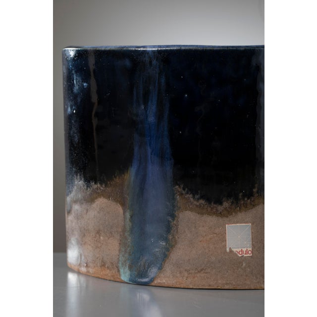 Sculptural Elliptical Stoneware Vase by Bruno Gambone, Italy, 1980s For Sale - Image 6 of 10