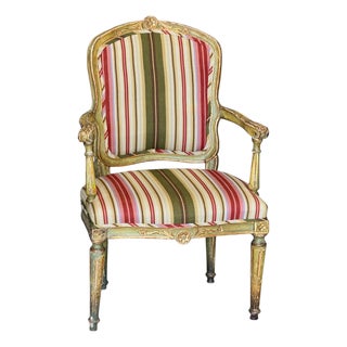 Late 18th Century Italian Classical Parcel-Gilt Armchair For Sale