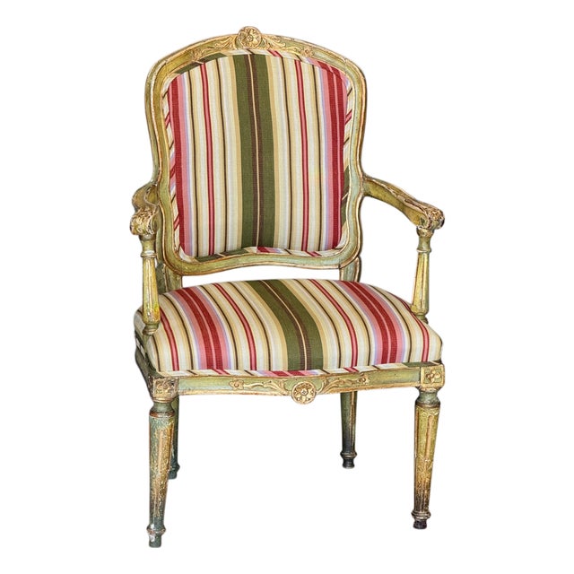 Late 18th Century Italian Classical Parcel-Gilt Armchair For Sale