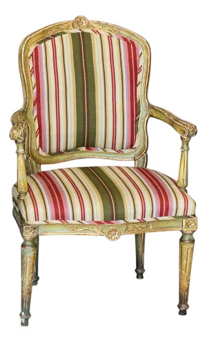 Late 18th Century Italian Classical Parcel-Gilt Armchair