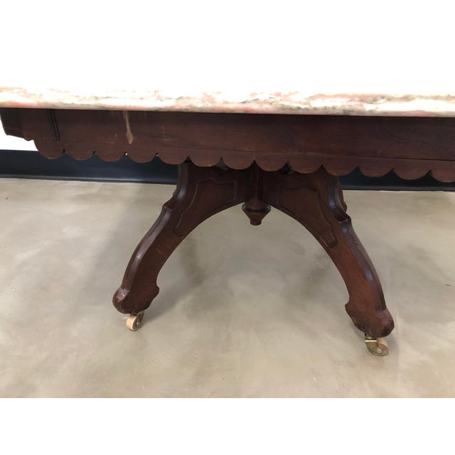 Vintage Victorian Eastlake Style Pink Marble Top Coffee Table Chairish