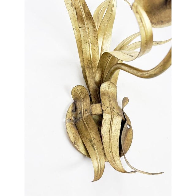 1970s Gilt Metal Wall Light, France, 1970s For Sale - Image 5 of 15