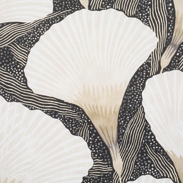 Traditional Schumacher Constance Fabric In Black For Sale - Image 3 of 5