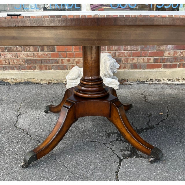 Late 20th Century Regency Style Flame Mahogany Dining Table Attributed to Maitland-Smith For Sale - Image 6 of 18