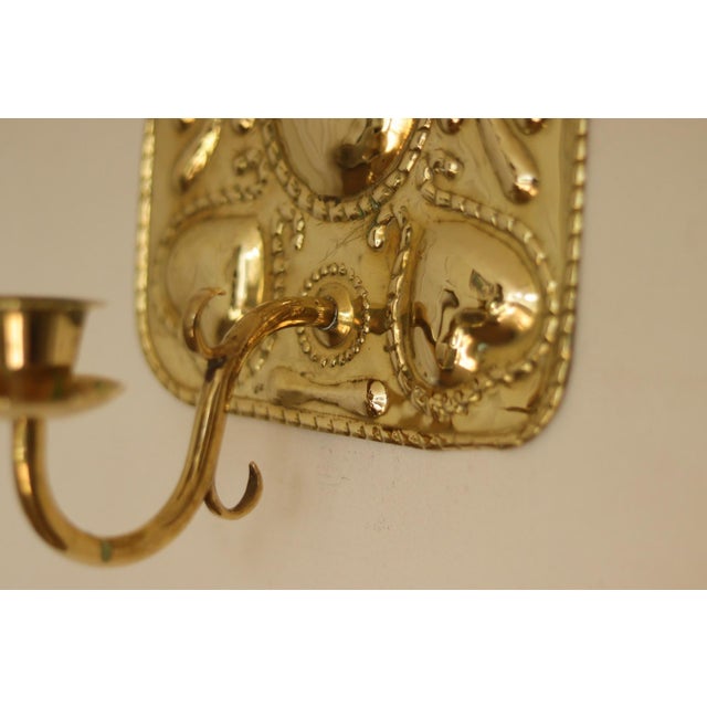 Swedish Baroque Style Brass Sconces, Set of 2 For Sale - Image 4 of 15