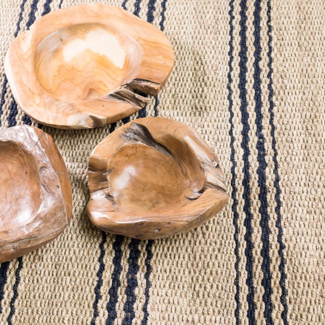 Contemporary Dash & Albert by Annie Selke Jute Ticking Indigo Woven Rug, 7' 6" x 9' 6" For Sale - Image 3 of 6