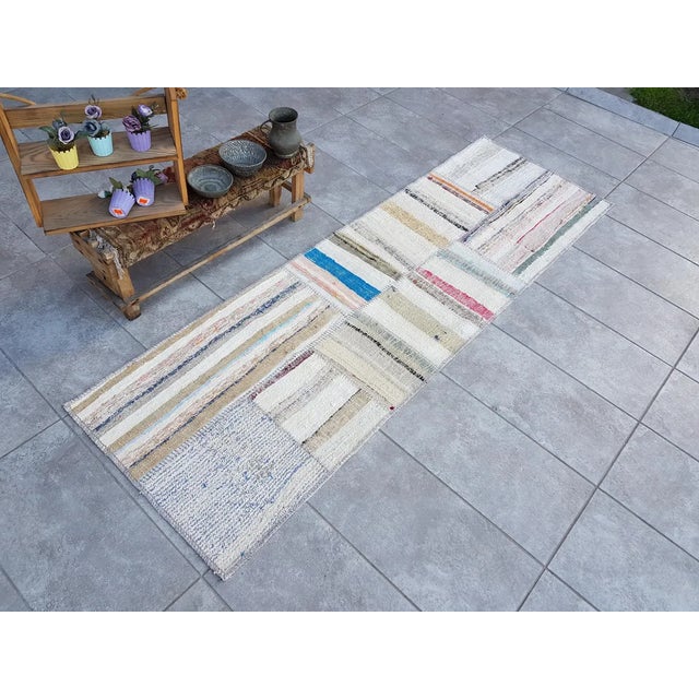 Mid 20th Century Turkish Stripe Kilim Runner For Sale - Image 4 of 9