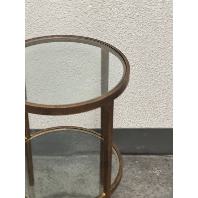 Gump's Larson Antiqued-Bronze Iron Frame Side Table For Sale In San Francisco - Image 6 of 12