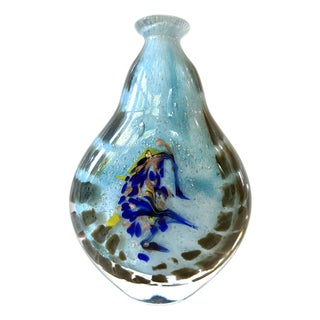 Murano Art Glass Vase Signed by Artist For Sale