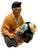 Japanese Vintage Hakata Urasaki Japanese Pottery Painter Clay Doll Figurine 8" Japan For Sale - Image 3 of 10