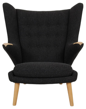 Papa Bear Chair in Dark-Grey Hallingdal Fabric from Hans Wegner, 1980s