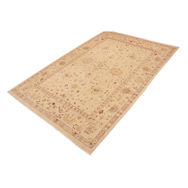 Shabby Chic Shabby Chic Ziegler Beige Gold Hand-Knotted Wool Rug - 9'10'' X 14'9'' For Sale - Image 3 of 8