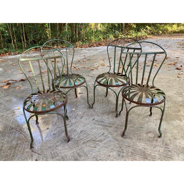 Francois Carre Distressed Petite Garden Chairs - Set of 4 For Sale - Image 11 of 12