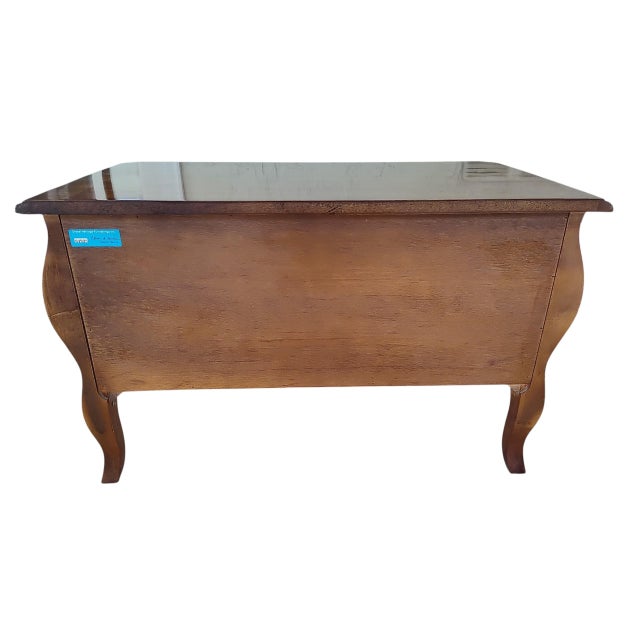 Vintage Drexel Heritage French Provincial Fruitwood Bombe Bombe Low Commode Nightstand Chest For Sale - Image 12 of 13