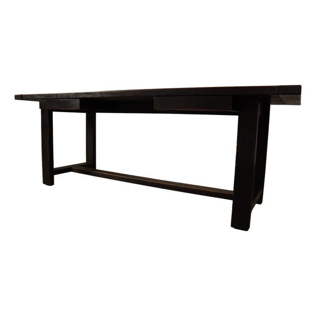 Dark Stained Dining Table by Jean Batenburg for Mi, Belgium, 1969 For Sale