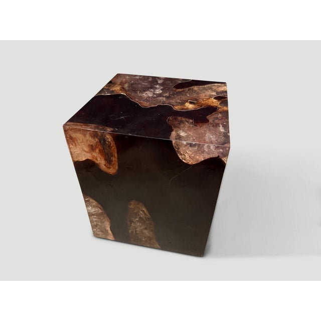 Andrianna Shamaris Cracked Resin Side Table For Sale - Image 10 of 18