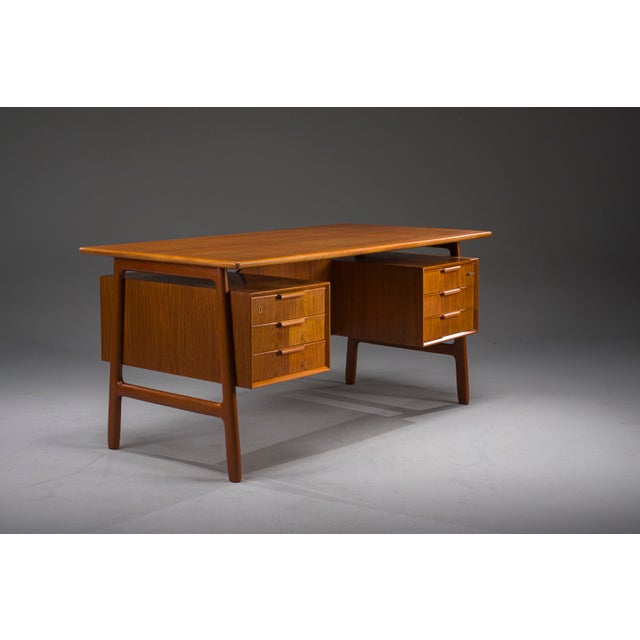 Teak Model 75 Desk from Omann Jun Møbelfabrik, 1960s For Sale - Image 11 of 18
