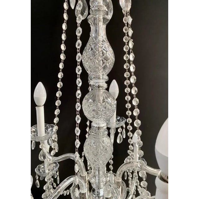 French Hollywood Regency Style Crystal Chandelier, 15 Arms For Sale - Image 10 of 12