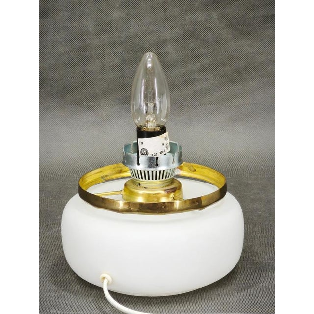 Czech Opaline Glass and Brass Table Lamp, 1970s For Sale - Image 4 of 10