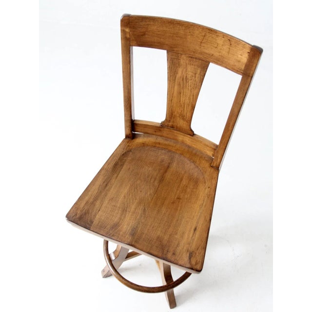 Vintage Arts & Crafts Drafting Stool For Sale - Image 6 of 12