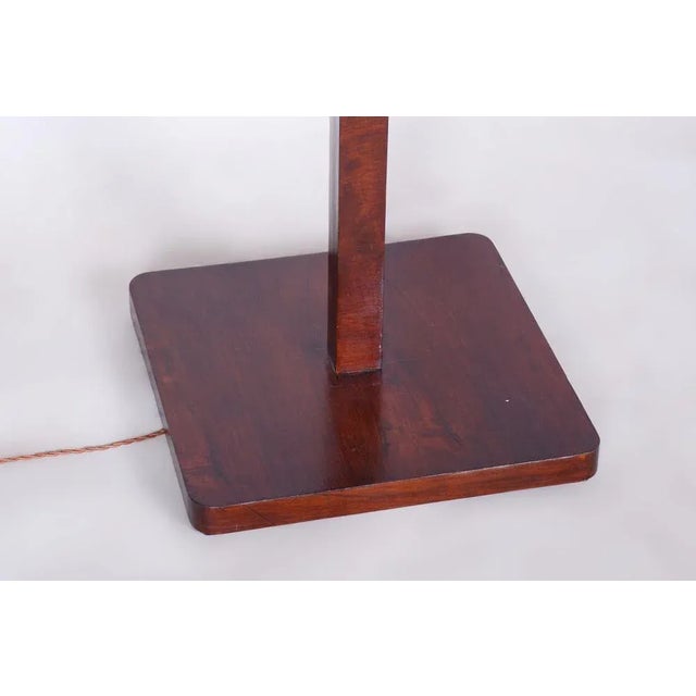 Czech Art Deco Floor Lamp in Walnut & Brass, 1930s For Sale - Image 6 of 10