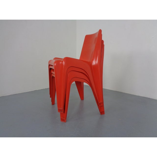 B1171 Fiberglass Stacking Chairs by Helmut Bätzner for Bofinger, 1960s, Set of 4 For Sale - Image 11 of 17