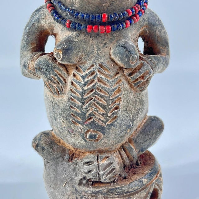Sculpture Materials Early 20th Century Tikar Clay House God 8inch Cameroon For Sale - Image 7 of 8