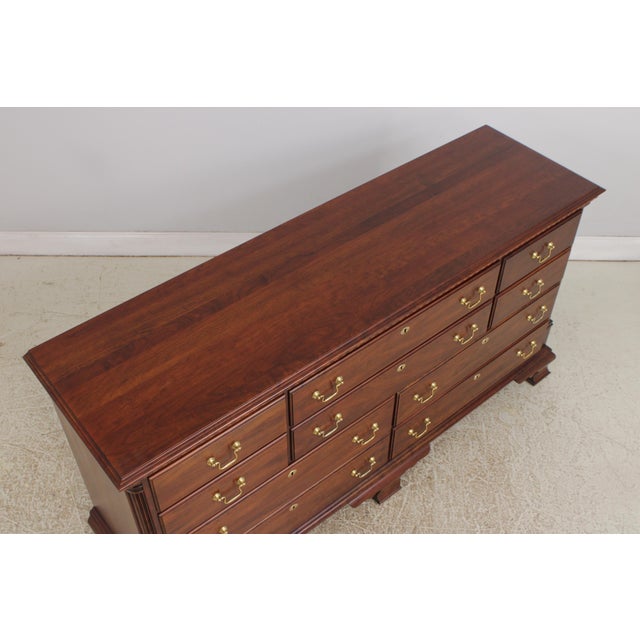 Statton New Market Cherry 10 Drawer Dresser W. Mirror For Sale In Philadelphia - Image 6 of 18
