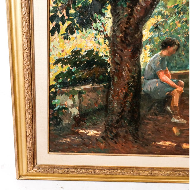 Jean Chaleye Oil on Board of Children at Croquet For Sale In New York - Image 6 of 7
