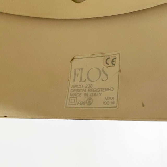 Metal Italian Modern Floor Lamp Arco by Achille and Pier Giacomo Castiglioni for Flos, 1960s For Sale - Image 7 of 18