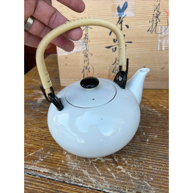 1950s Vintage Japanese 6 Piece Ceremonial Tea Set, Arita Ware Pottery in Box, 1950’s For Sale - Image 5 of 18