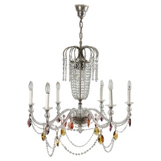 Glass Chandelier, Italy, 20th Century For Sale