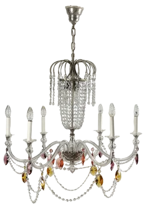 Glass Chandelier, Italy, 20th Century