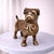 Modern Antique Brass Finish Metal Pug Dog Sculptures For Sale - Image 3 of 10