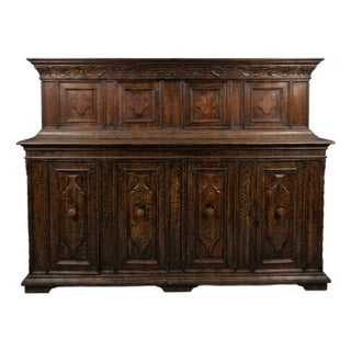 18th Century 2-Piece Italian Walnut Credenza Cupboard For Sale