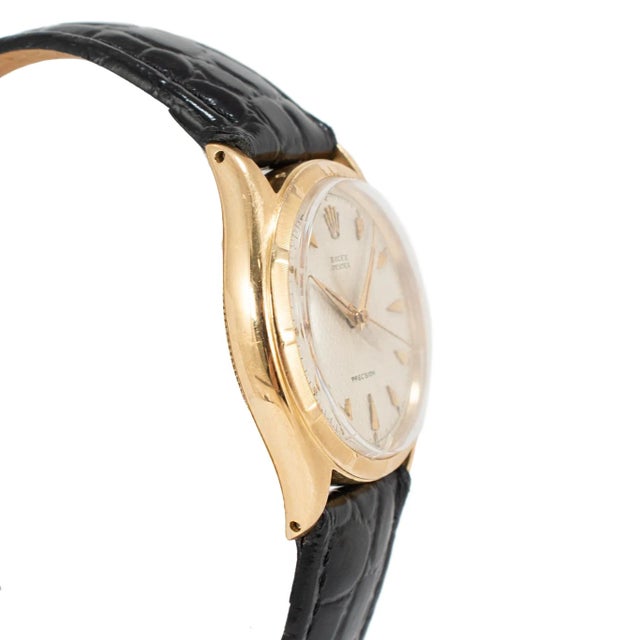 Rolex Vintage 1962 Rolex Oyster Precision 32mm 6418 18k Gold Manual Winding Watch For Sale - Image 4 of 11