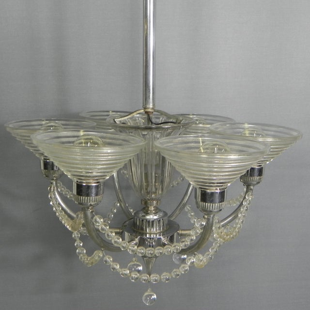 Art Deco Hanging Lamp by G. Leleu, 1930s For Sale - Image 14 of 18