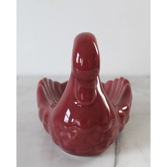 1980s Vintage Maroon Ceramic Soap or Trinket Dish For Sale - Image 5 of 9