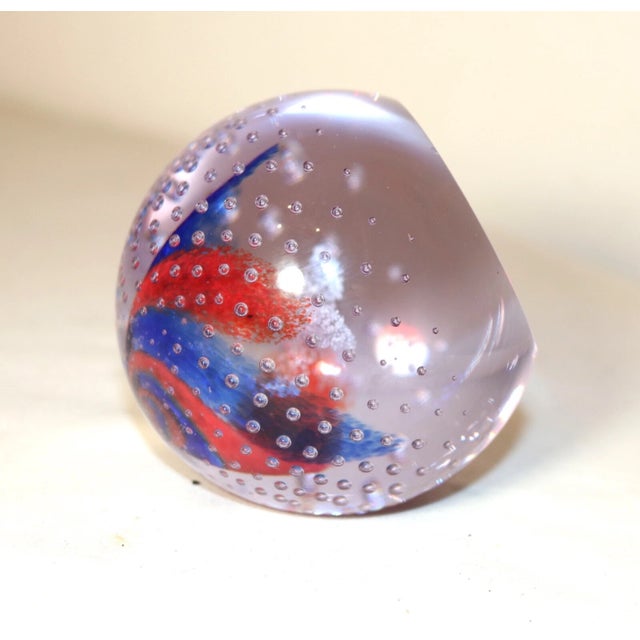 Signed Caithness Sensations Scotland Lhand Blown Art Studio Glass Paperweight For Sale - Image 4 of 10