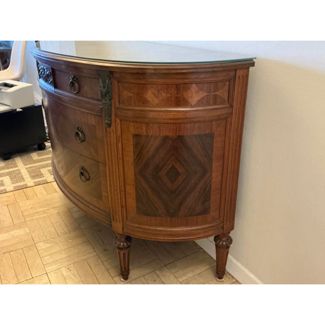 Early 20th Century Early 20th Century Mahogany Bow Front Bureau For Sale - Image 5 of 11