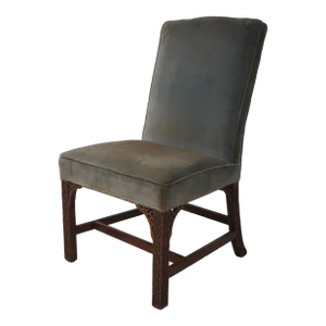 Antique Chippendale Style Upholstered Side Chair