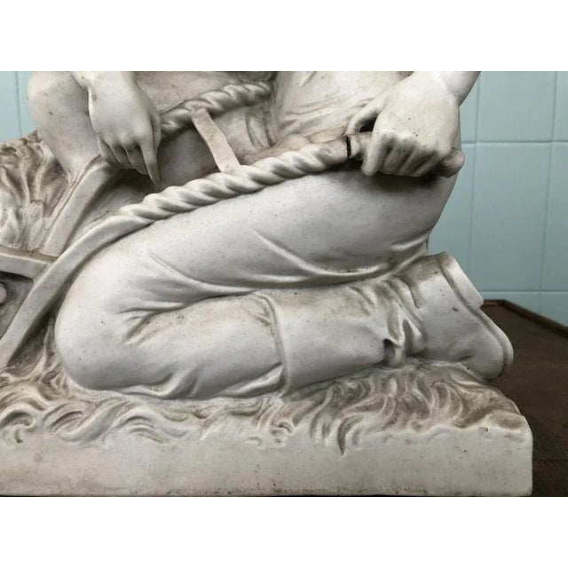 Decorative Enamelled Plaster Sculpture of a Farmer, 1930s For Sale - Image 5 of 11