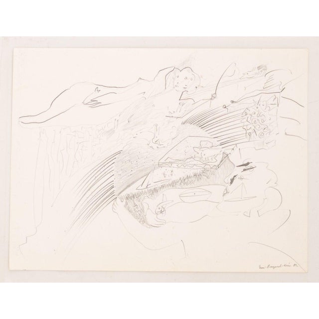 Eva Bouzard-Hui Surrealist Graphite on Paper, 10 For Sale - Image 10 of 14