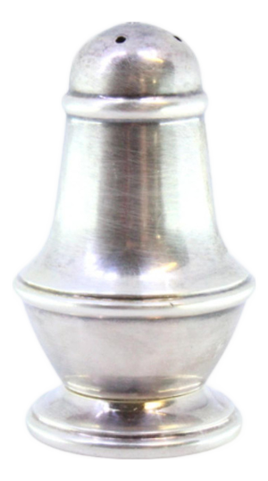 Silver Salt Shaker with Edge and Base Friezes