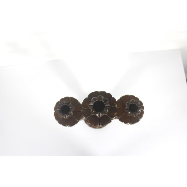 Mid-Century Modern 1970s Mid-Century Hand Carved Wood Candelabra Signed by Canadian Artist For Sale - Image 3 of 11