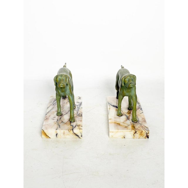 19th Century Dog Sculptures in Bronze and Marble, France, Set of 2 For Sale - Image 3 of 13
