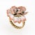 Modern Vintage Enamel Flower Mine Diamond 14k Yellow Gold Ring Size 4.75 For Sale - Image 3 of 6
